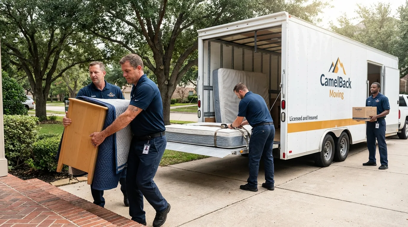 Crew loading residential truck for cross-state move from Northumberland, PA