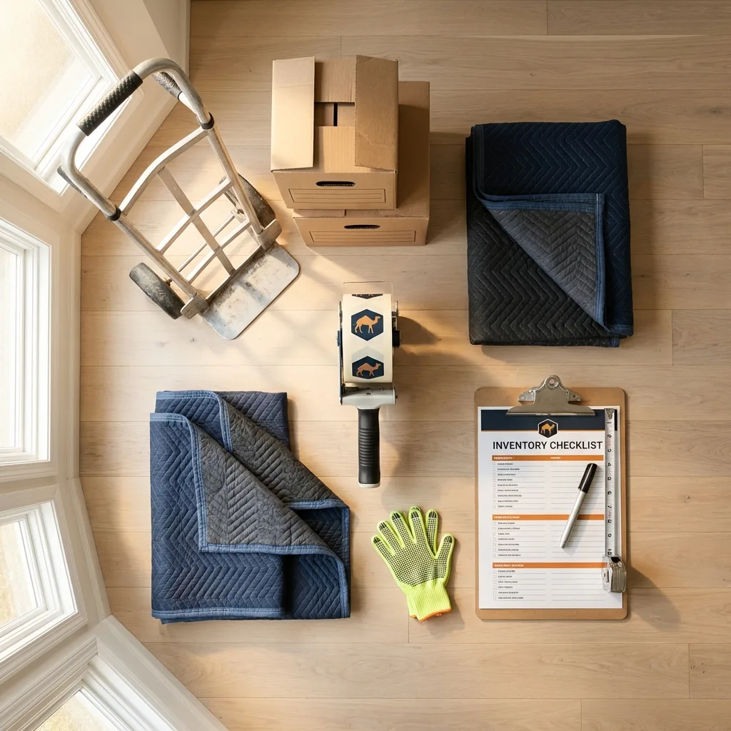 Professional moving supplies and packing materials layout for Northumberland residential relocations